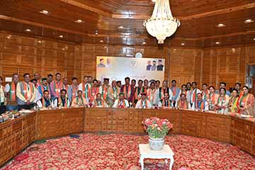 BJP spokesperson Sambit Patra  and BJP Mediapersons in Shimla on May 9, 2022