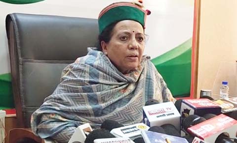 HP Congress Chief Pratibha Singh at Press Conference in Shimla on May 6,2022