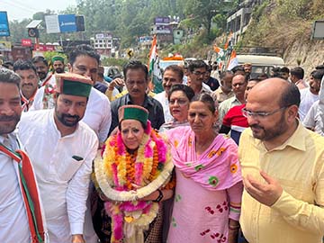 HP Congress Chief Pratibha Singh in Solan on May 2, 2022