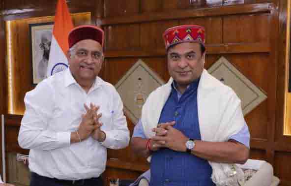 CM Assam Dr Sarma and SJVN AK Singh in Guwahati 