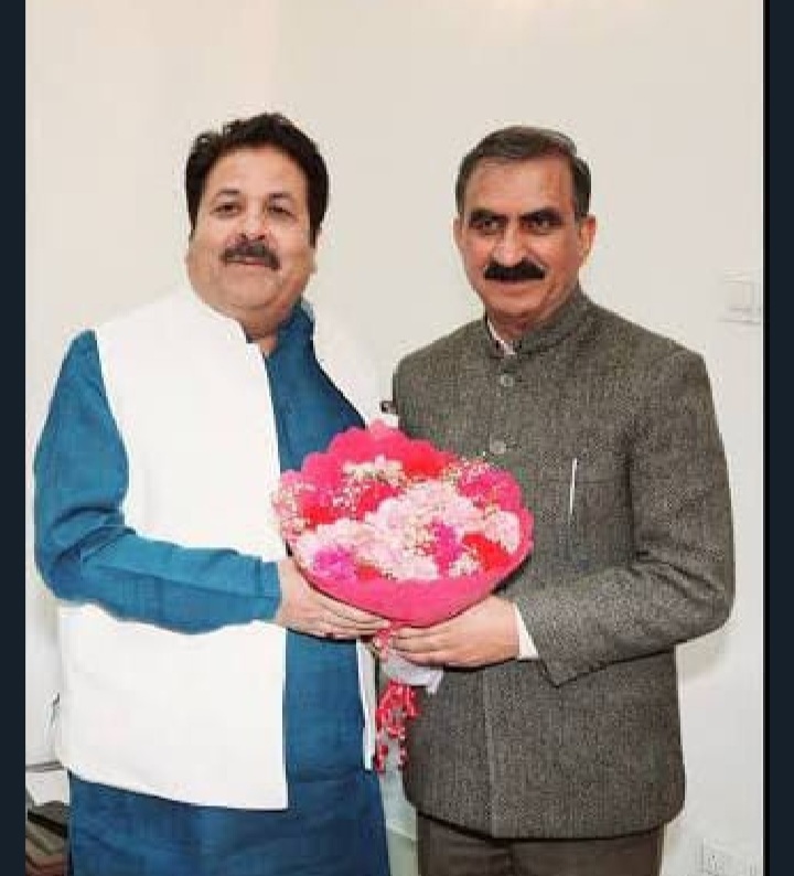 HP CM Sukhu With Rajiv Shukla 