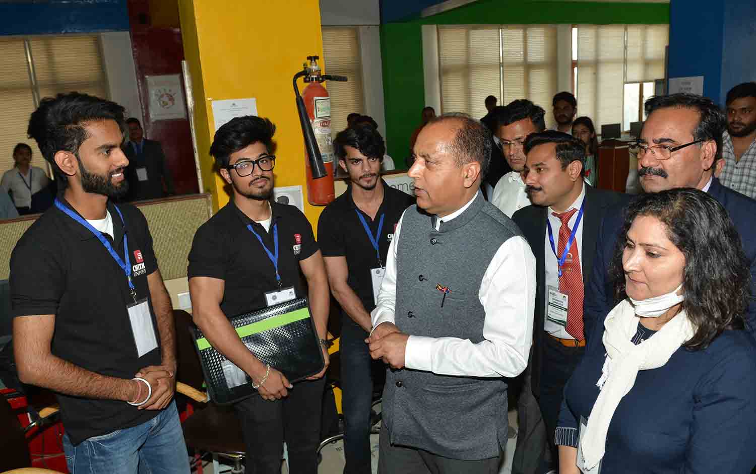 CM Jai Ram Thakur interacts with youth at Bahra univ during Joint Placement Drive on May 6,2022