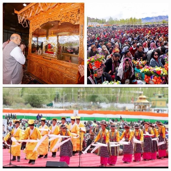 AmitShahInLadakhBuddhaRelic2569thAnniversatyHimbuMail