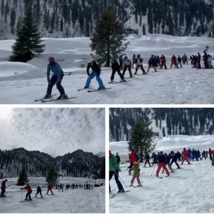 SkiersAtSolangnallaSkiResortForSkiing