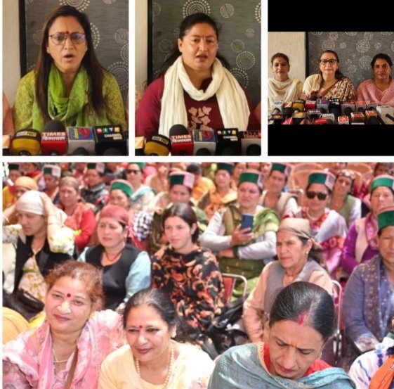 BJPWomenLeadersInShimlaProtestonReservationBill