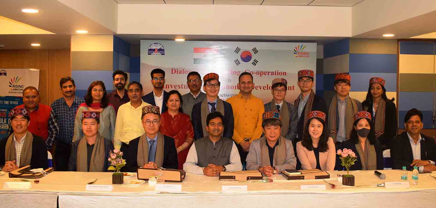 South Korean Delegation with Officials of Industries Himachal Pradesh in Shimla on May 11, 2022